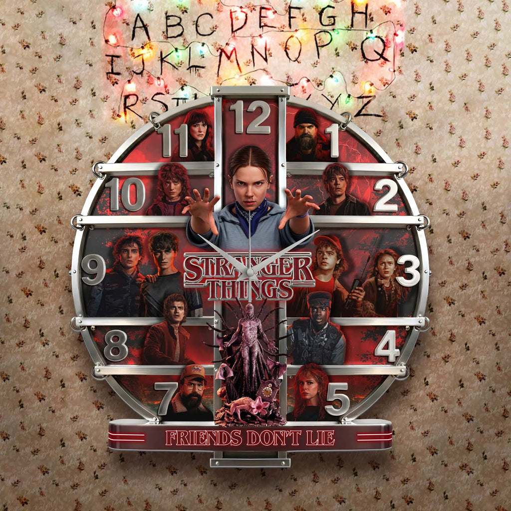 Stranger Things - Friends Don’t Lie 3D Visual Effect Acrylic Wall Clock