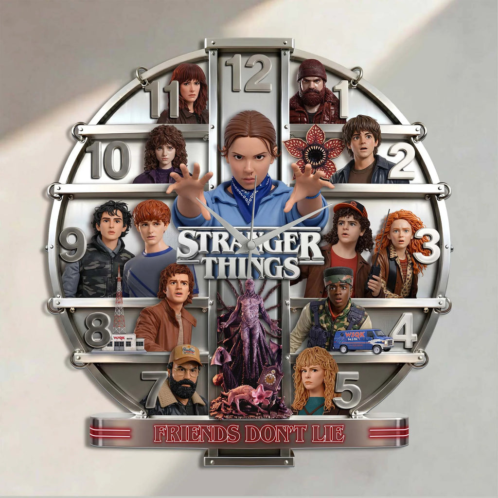 Stranger Things - Friends Don’t Lie 3D Visual Effect Acrylic Wall Clock