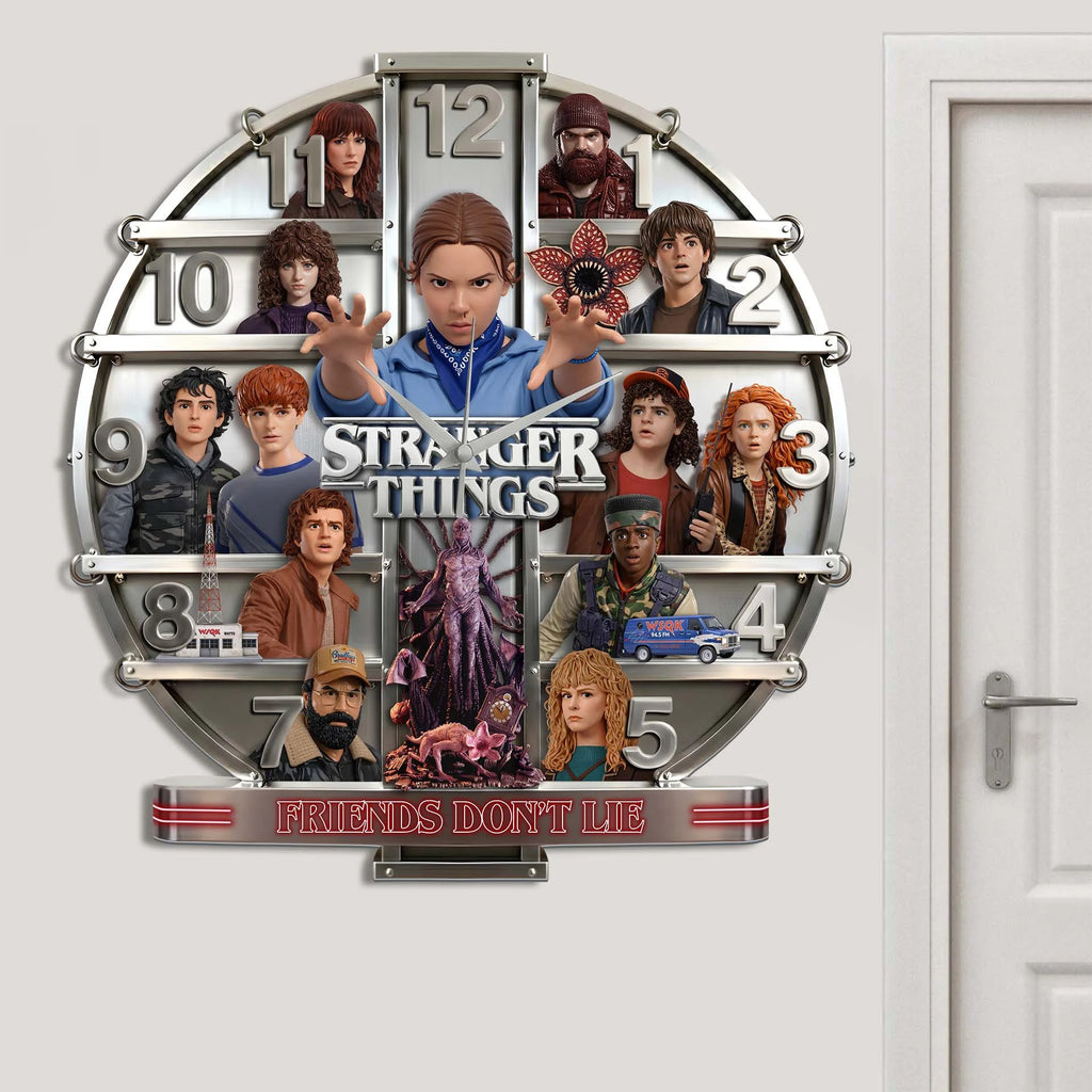 Stranger Things - Friends Don’t Lie 3D Visual Effect Acrylic Wall Clock