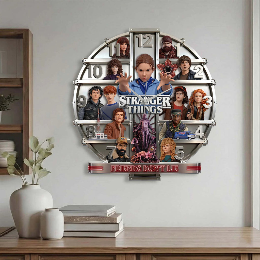 Stranger Things - Friends Don’t Lie 3D Visual Effect Acrylic Wall Clock