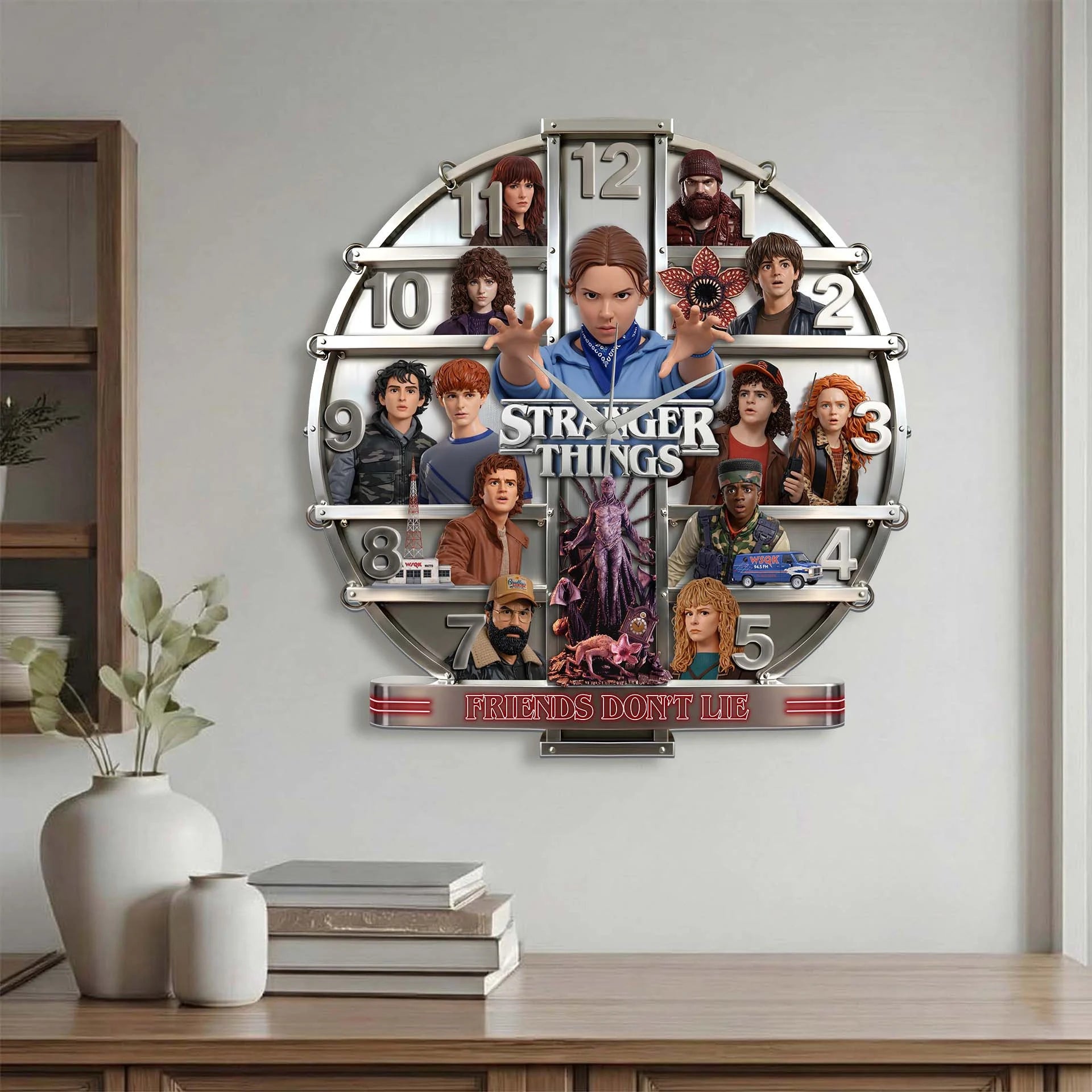 Stranger Things - Friends Don’t Lie 3D Visual Effect Acrylic Wall Clock