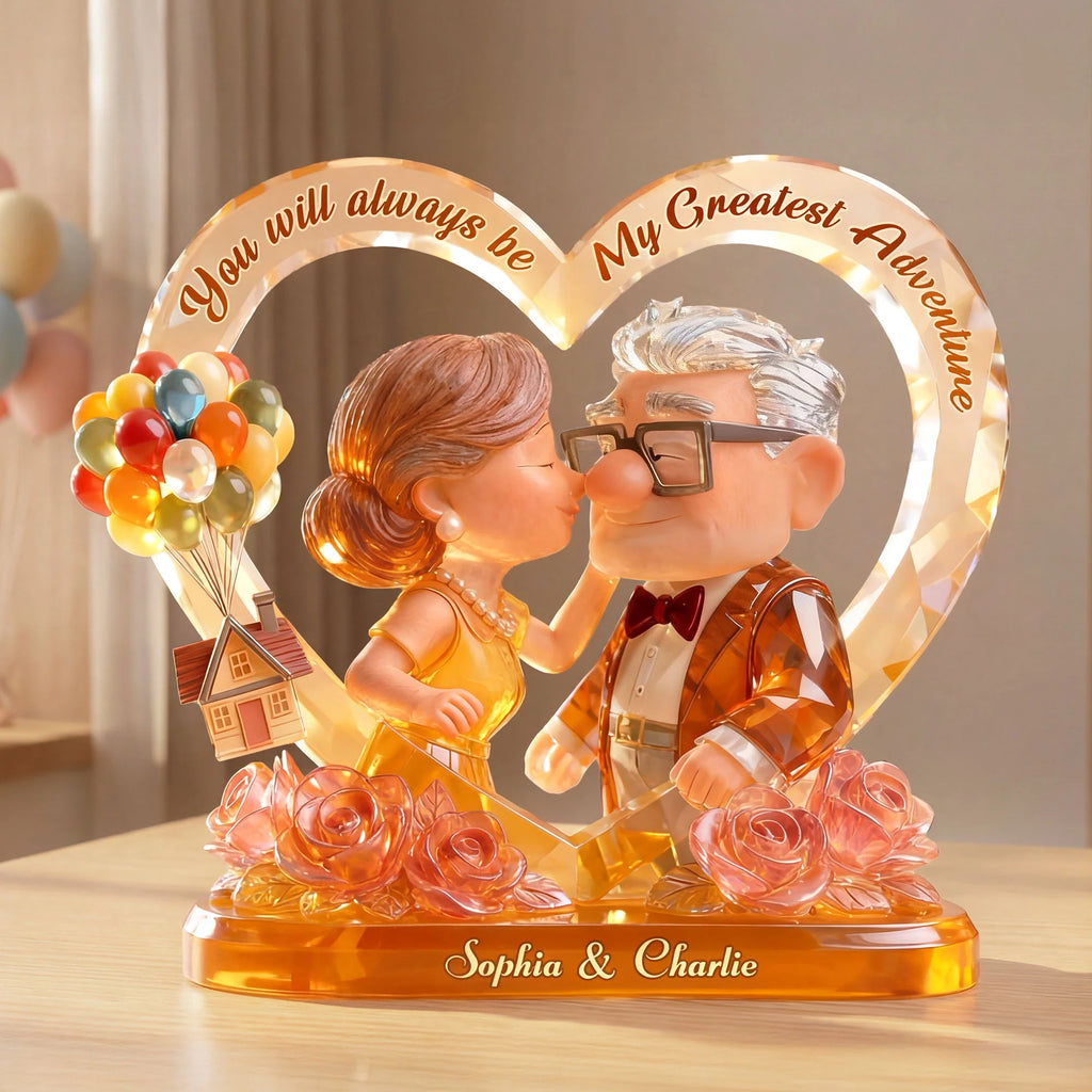 Lovely Old Couple Acrylic Plaque - Personalized Gifts For Couple