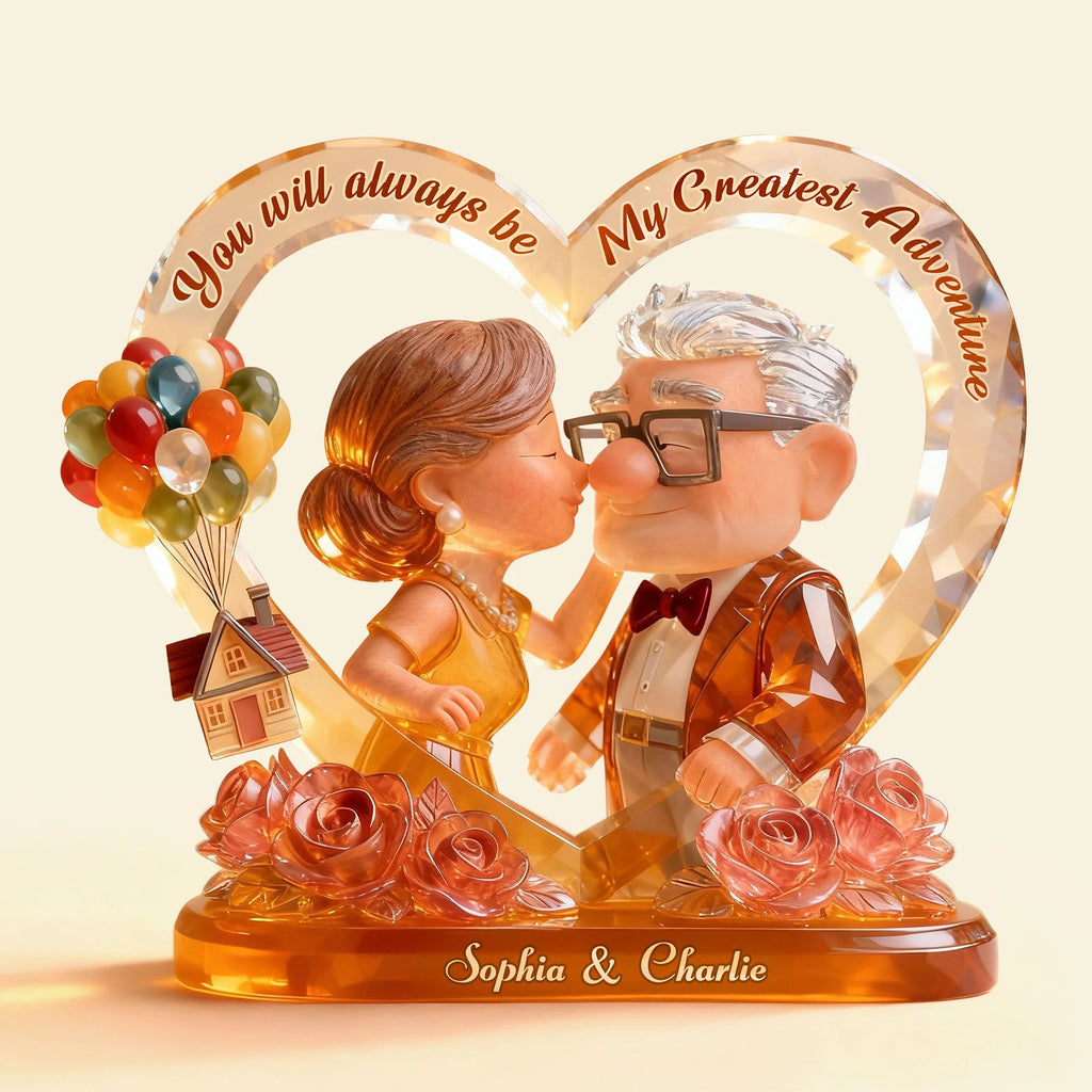Lovely Old Couple Acrylic Plaque - Personalized Gifts For Couple