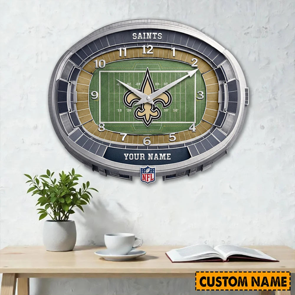 NFL Acrylic Wall Clock Custom Name Gifts For Fans - Limited Edition