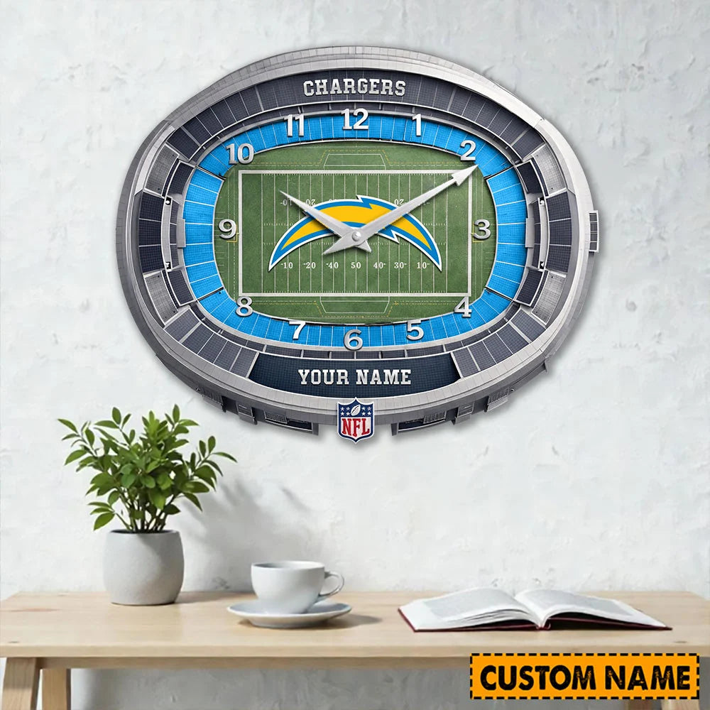 NFL Acrylic Wall Clock Custom Name Gifts For Fans - Limited Edition