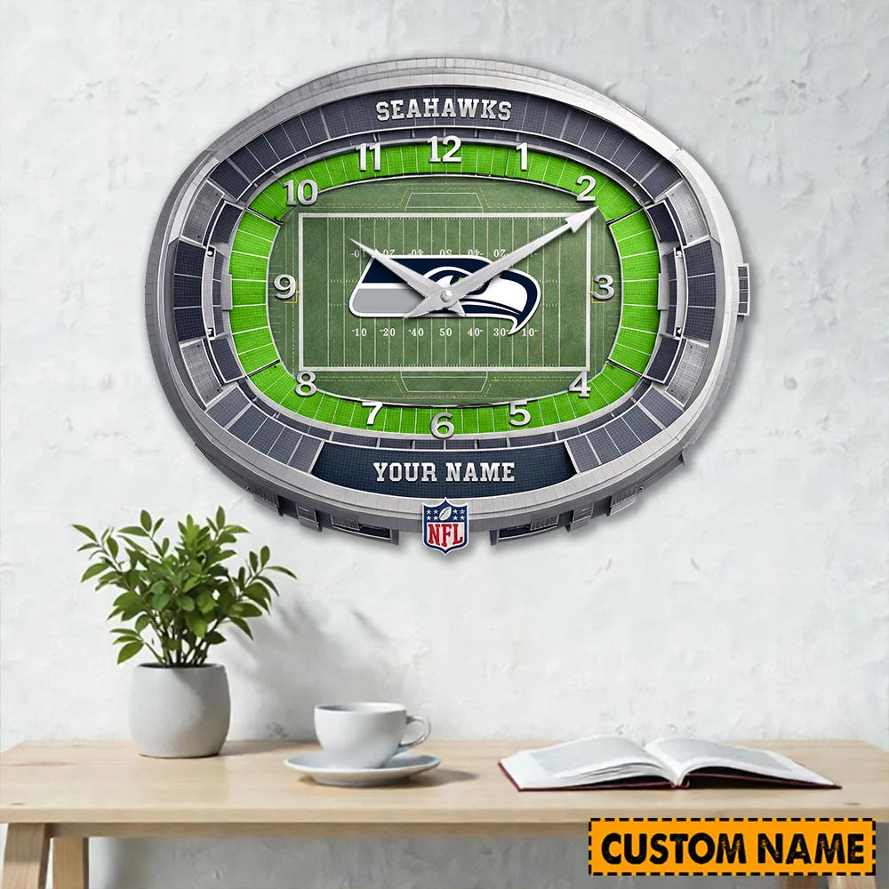 NFL Acrylic Wall Clock Custom Name Gifts For Fans - Limited Edition