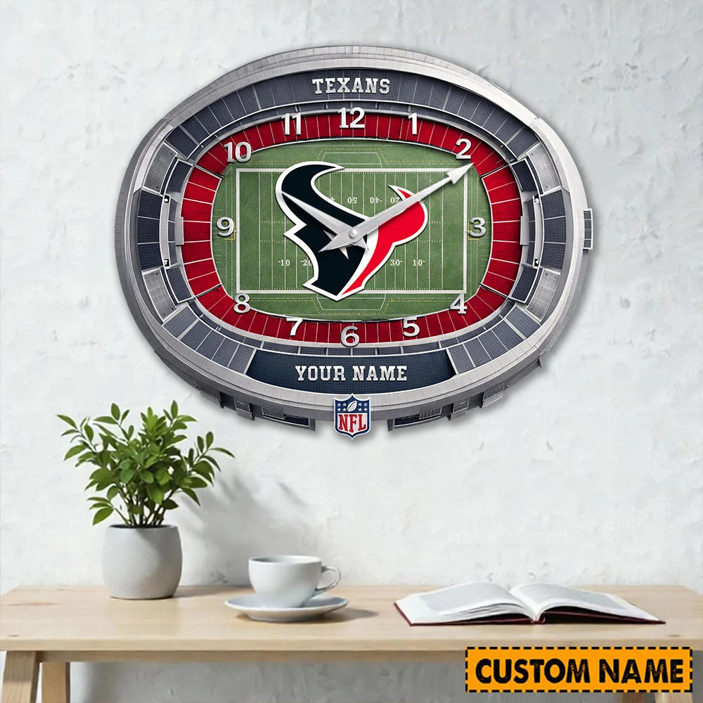 NFL Acrylic Wall Clock Custom Name Gifts For Fans - Limited Edition