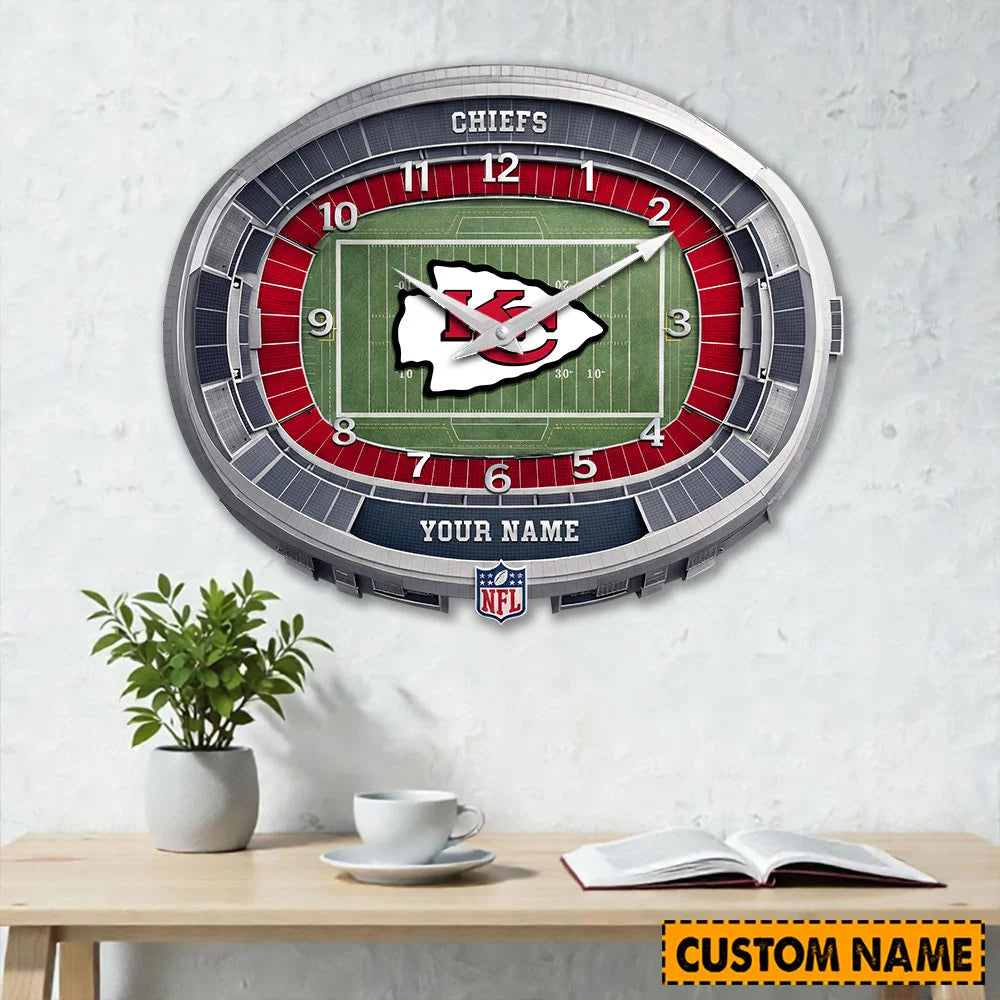 NFL Acrylic Wall Clock Custom Name Gifts For Fans - Limited Edition