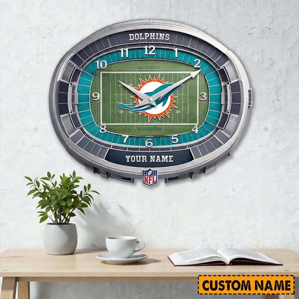 NFL Acrylic Wall Clock Custom Name Gifts For Fans - Limited Edition