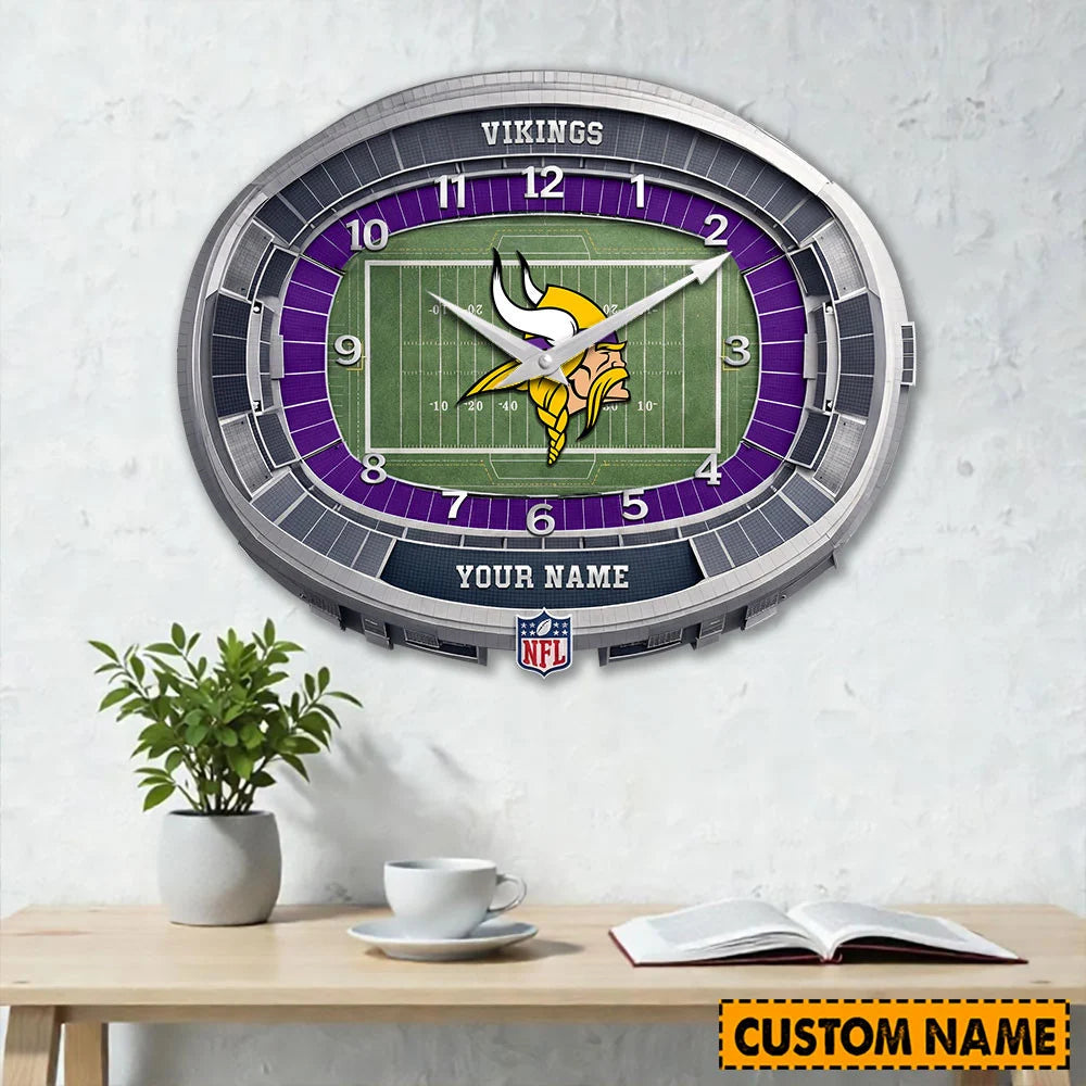 NFL Acrylic Wall Clock Custom Name Gifts For Fans - Limited Edition