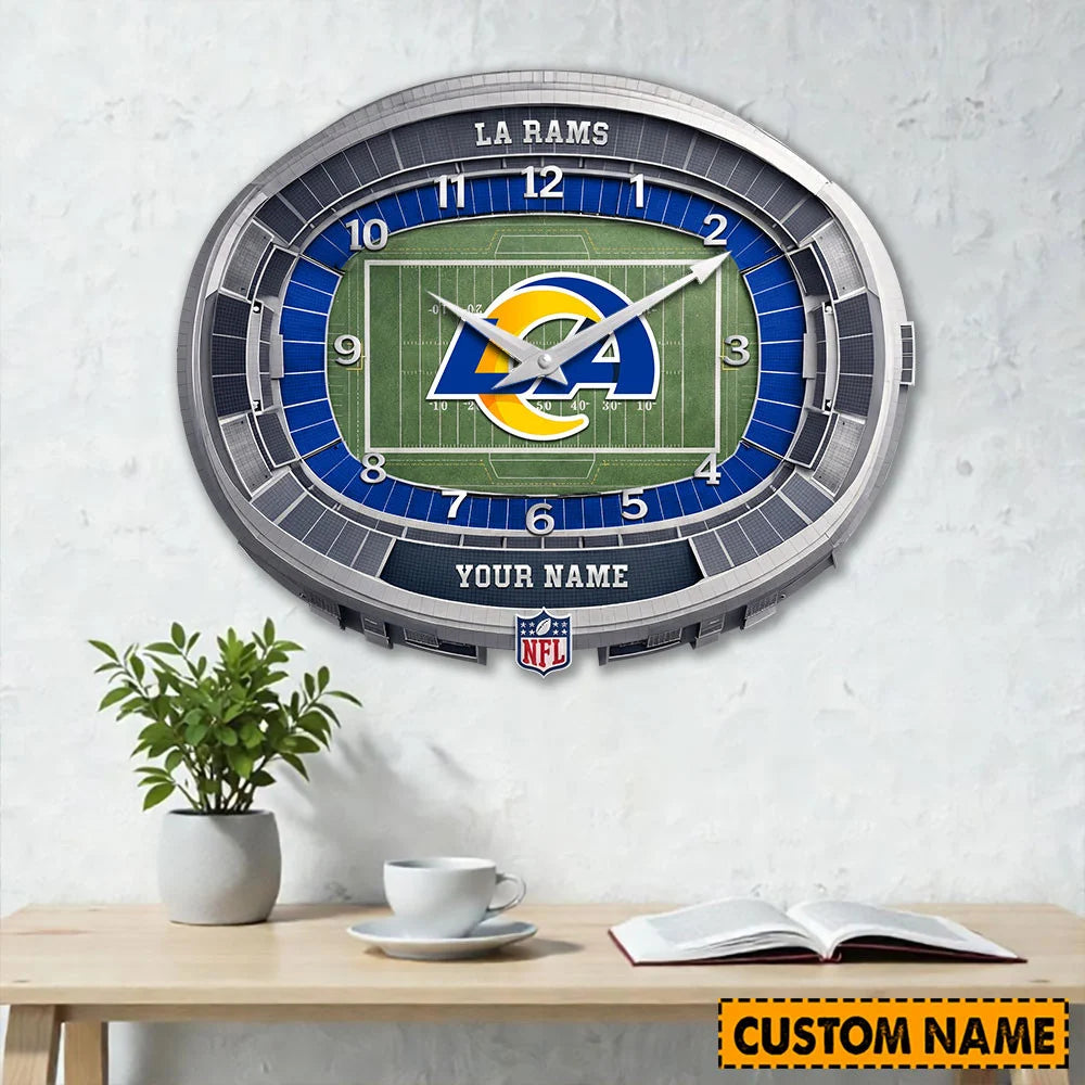 NFL Acrylic Wall Clock Custom Name Gifts For Fans - Limited Edition