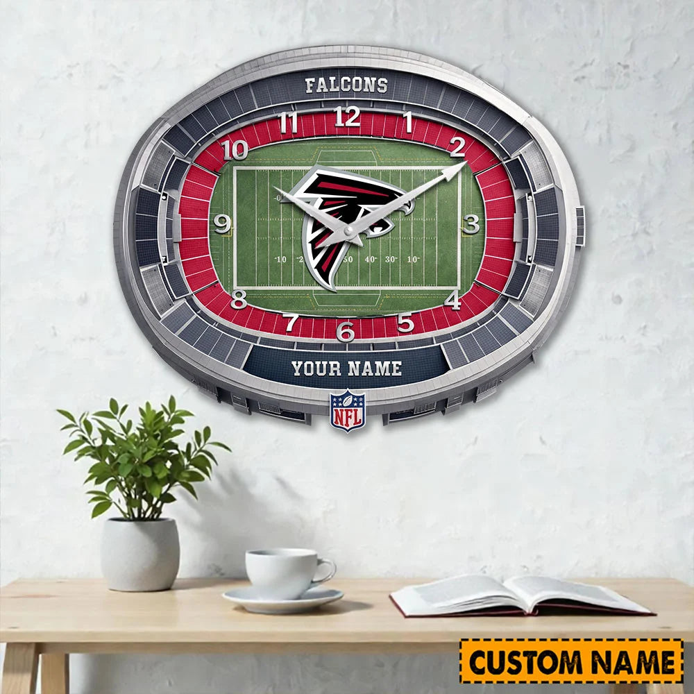 NFL Acrylic Wall Clock Custom Name Gifts For Fans - Limited Edition