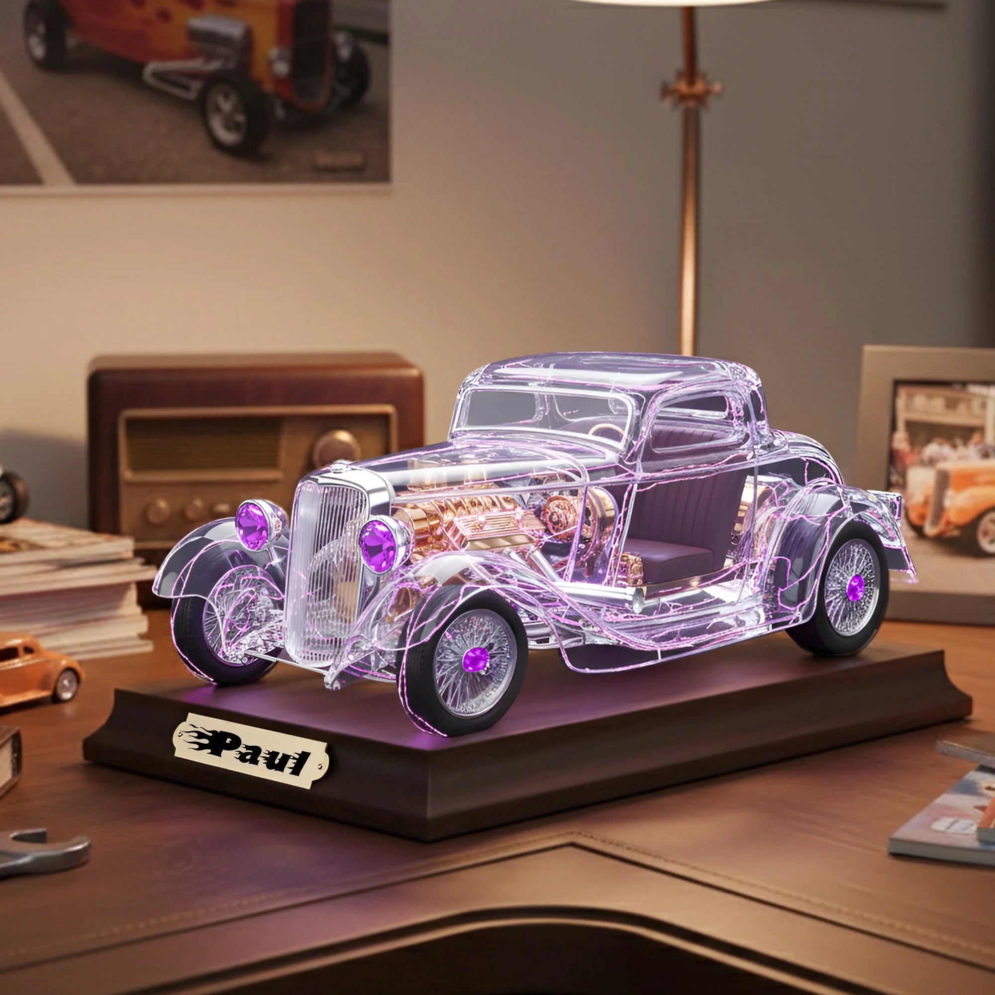 Hot Rod Car Acrylic Plaque – Personalized Gifts For Hot Rod Lovers