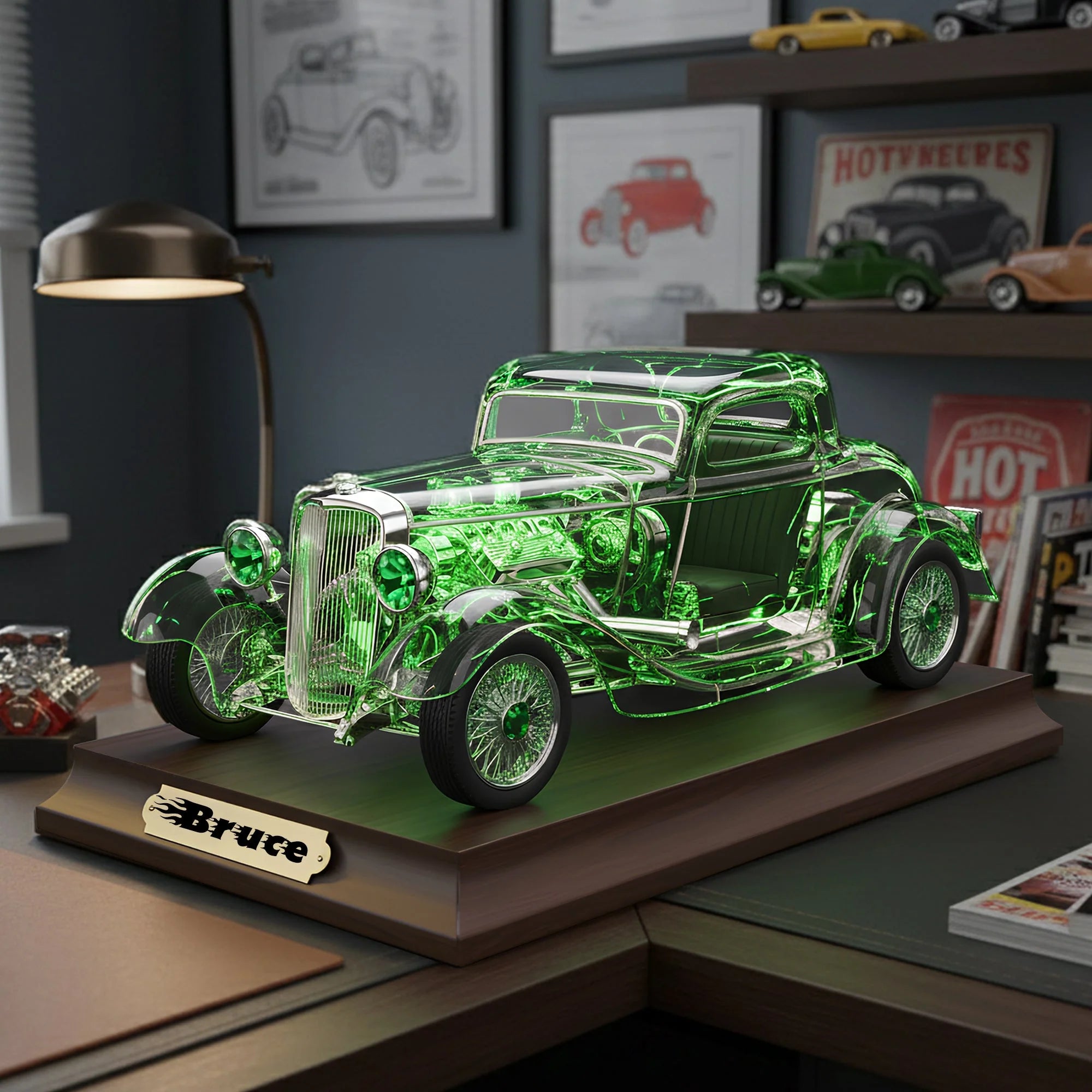 Hot Rod Car Acrylic Plaque – Personalized Gifts For Hot Rod Lovers