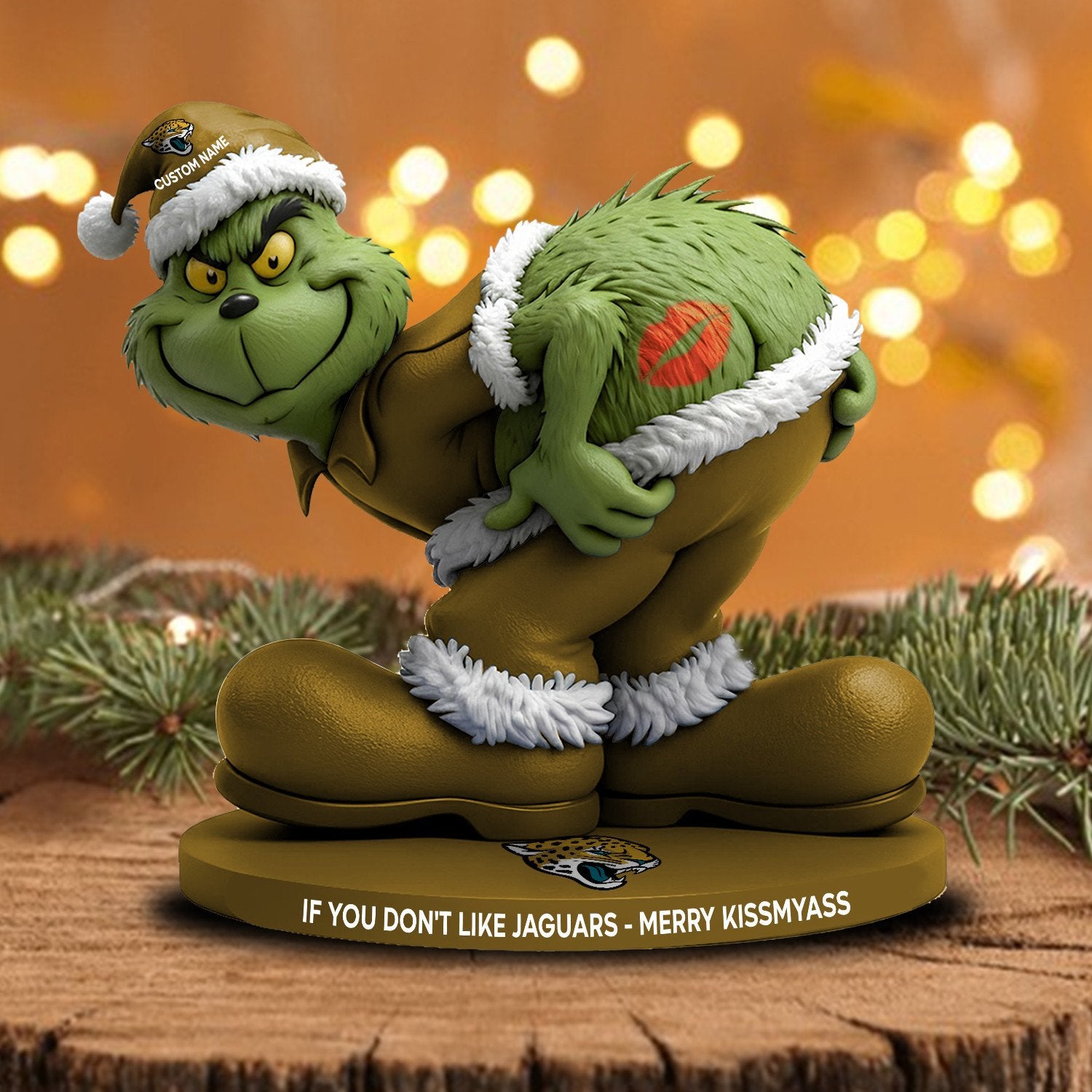 Full NFL Grinch Version Acrylic Block