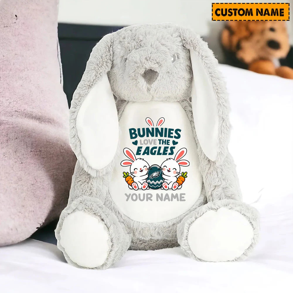 NFL Custom Name Stuffed Bunny Easter Gift For Fans - Limited Edition