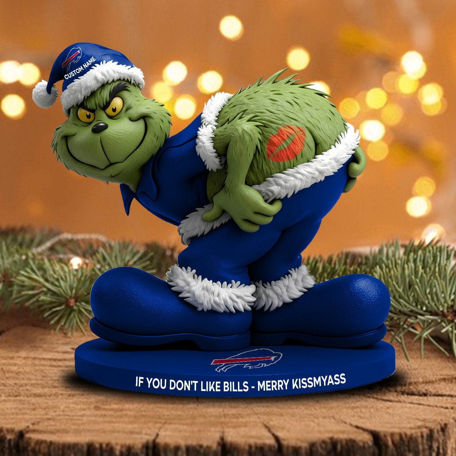 Full NFL Grinch Version Acrylic Block
