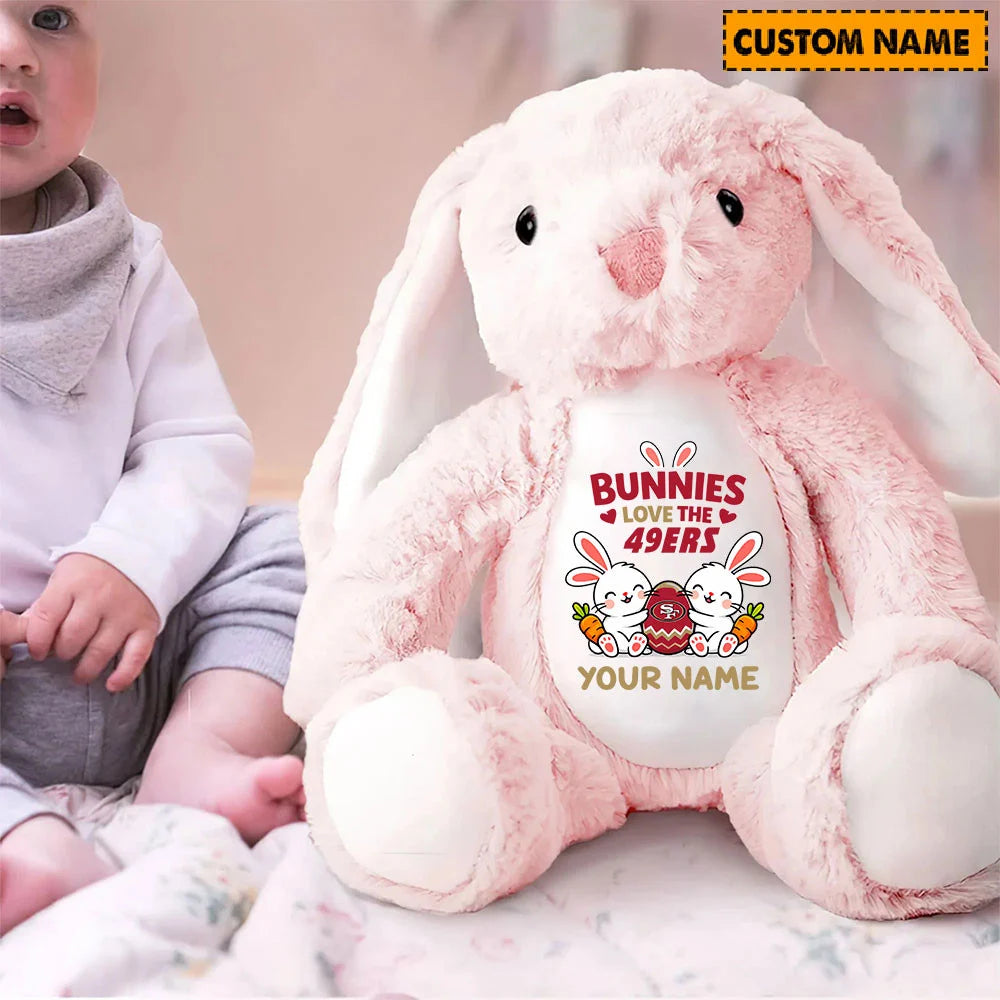 NFL Custom Name Stuffed Bunny Easter Gift For Fans - Limited Edition