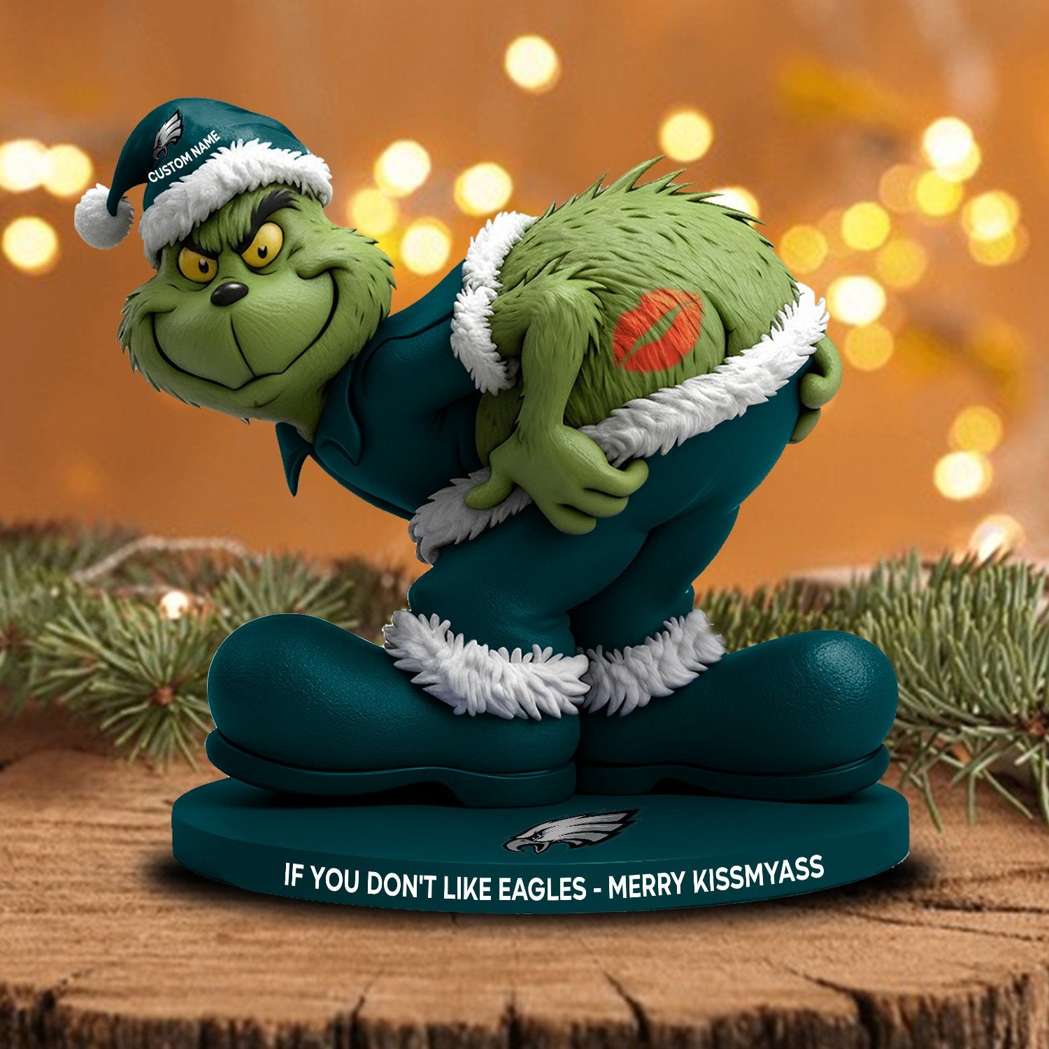 Full NFL Grinch Version Acrylic Block