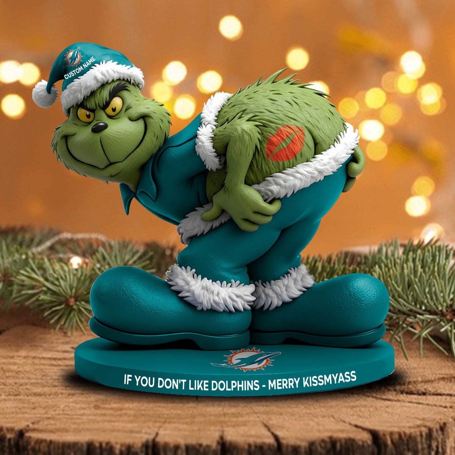 Full NFL Grinch Version Acrylic Block