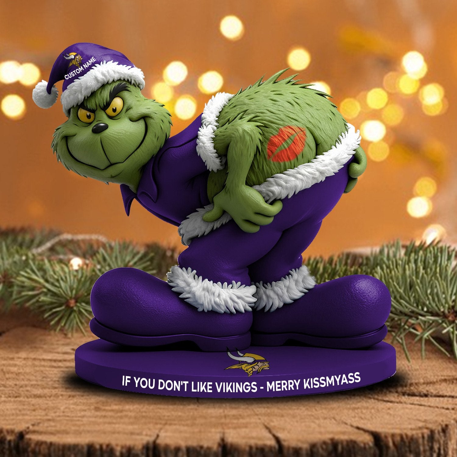 Full NFL Grinch Version Acrylic Block