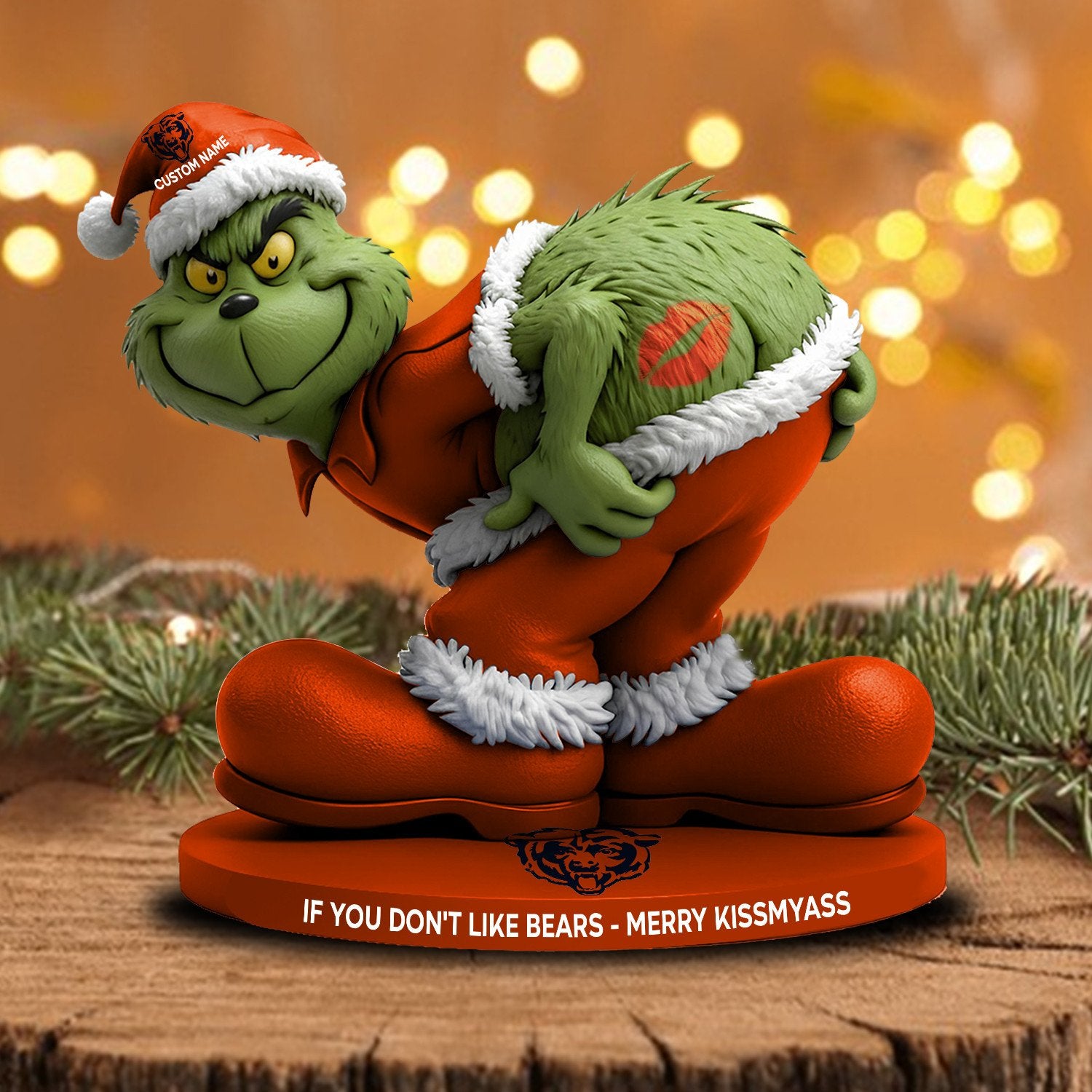 Full NFL Grinch Version Acrylic Block