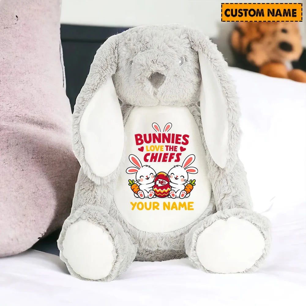 NFL Custom Name Stuffed Bunny Easter Gift For Fans - Limited Edition