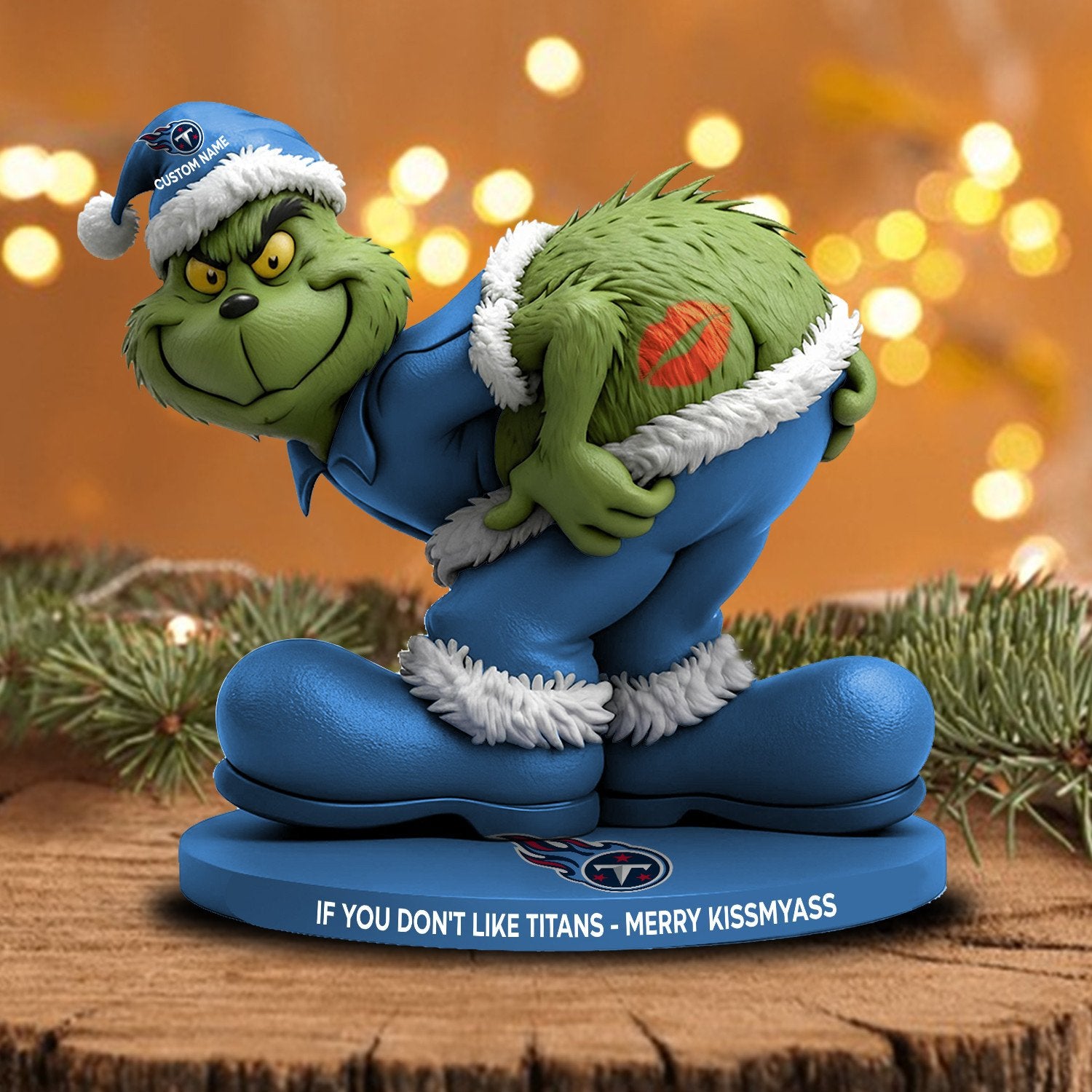 Full NFL Grinch Version Acrylic Block
