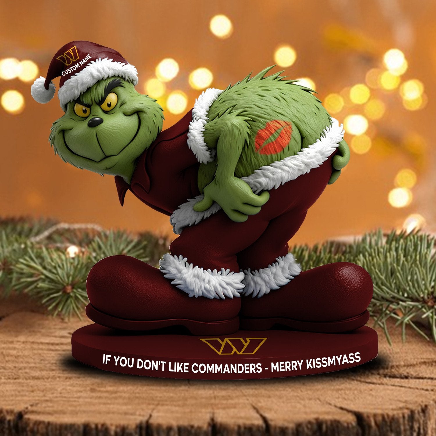 Full NFL Grinch Version Acrylic Block