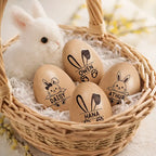 Adorable Bunny With Name - Personalized Musical Wooden Easter Egg Shaker