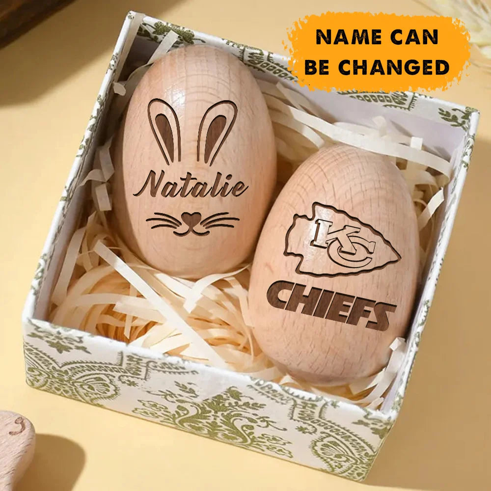 NFL Easter Wooden Egg Custom Any Name Gifts