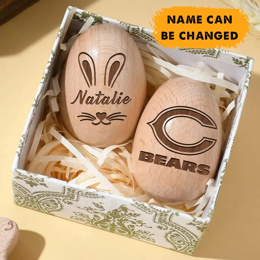 NFL Easter Wooden Egg Custom Any Name Gifts