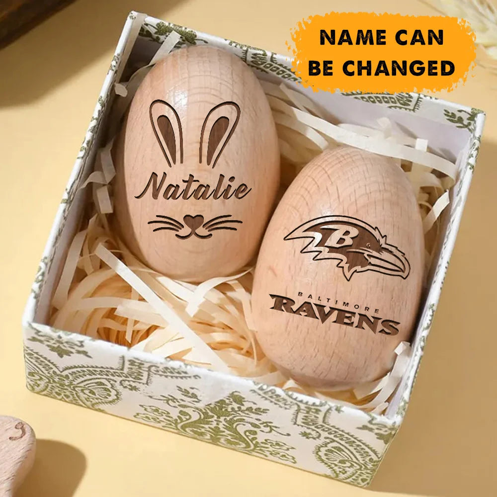 NFL Easter Wooden Egg Custom Any Name Gifts
