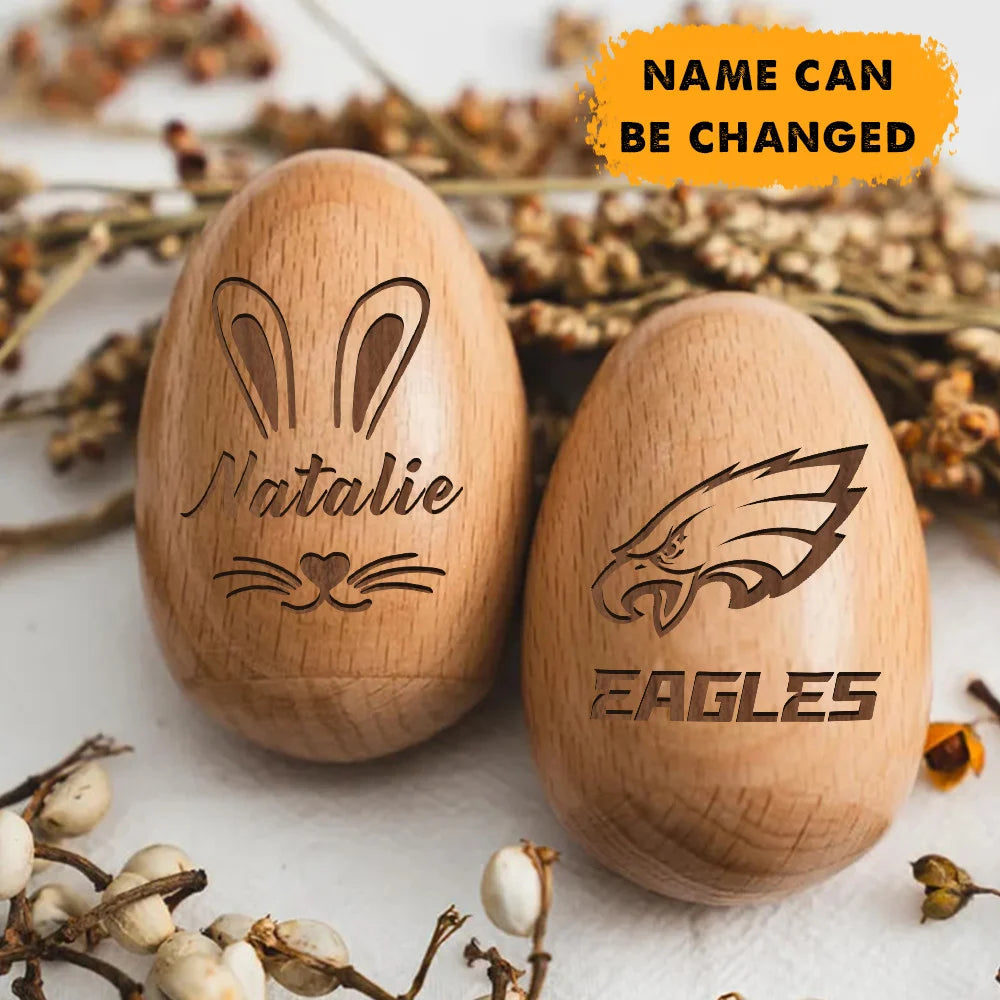 NFL Easter Wooden Egg Custom Any Name Gifts