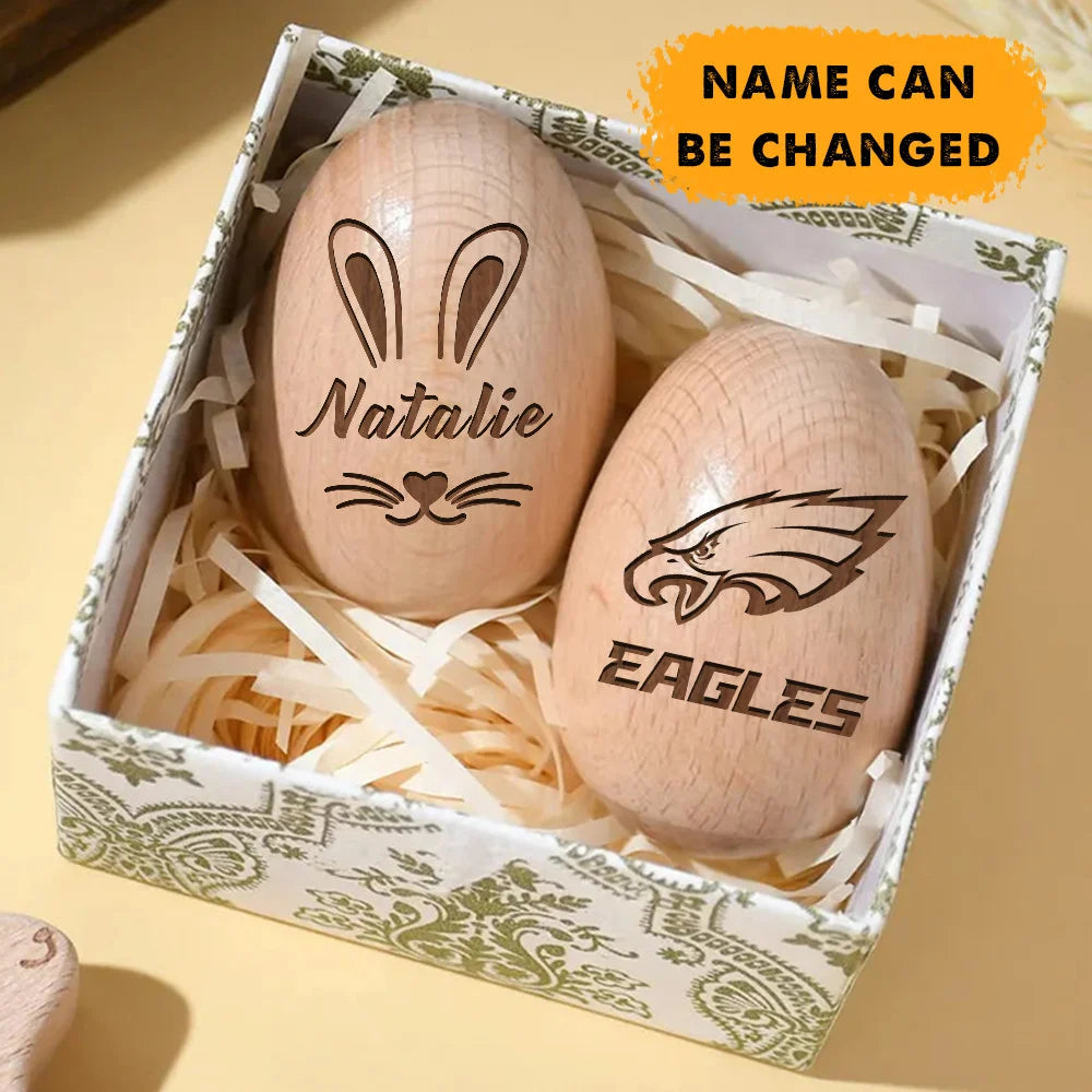 NFL Easter Wooden Egg Custom Any Name Gifts