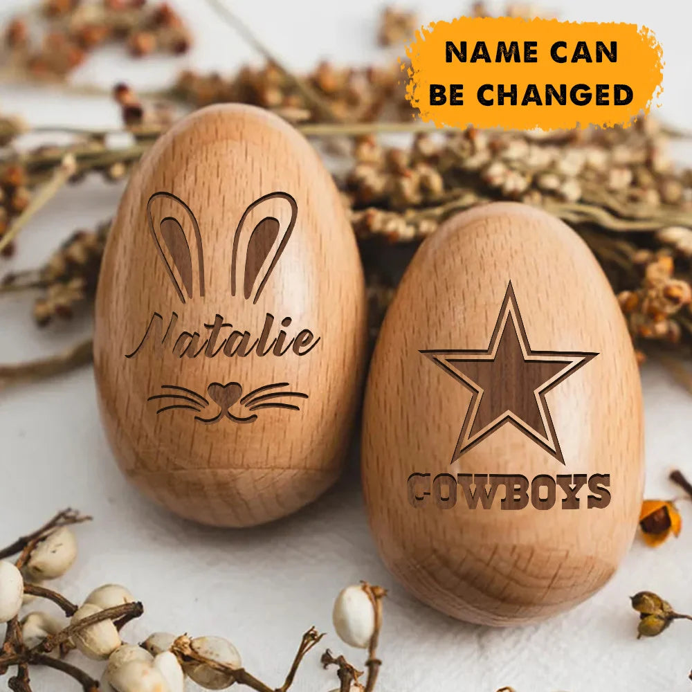 NFL Easter Wooden Egg Custom Any Name Gifts