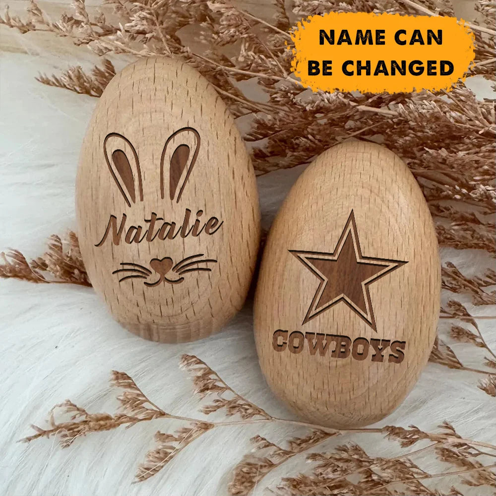 NFL Easter Wooden Egg Custom Any Name Gifts