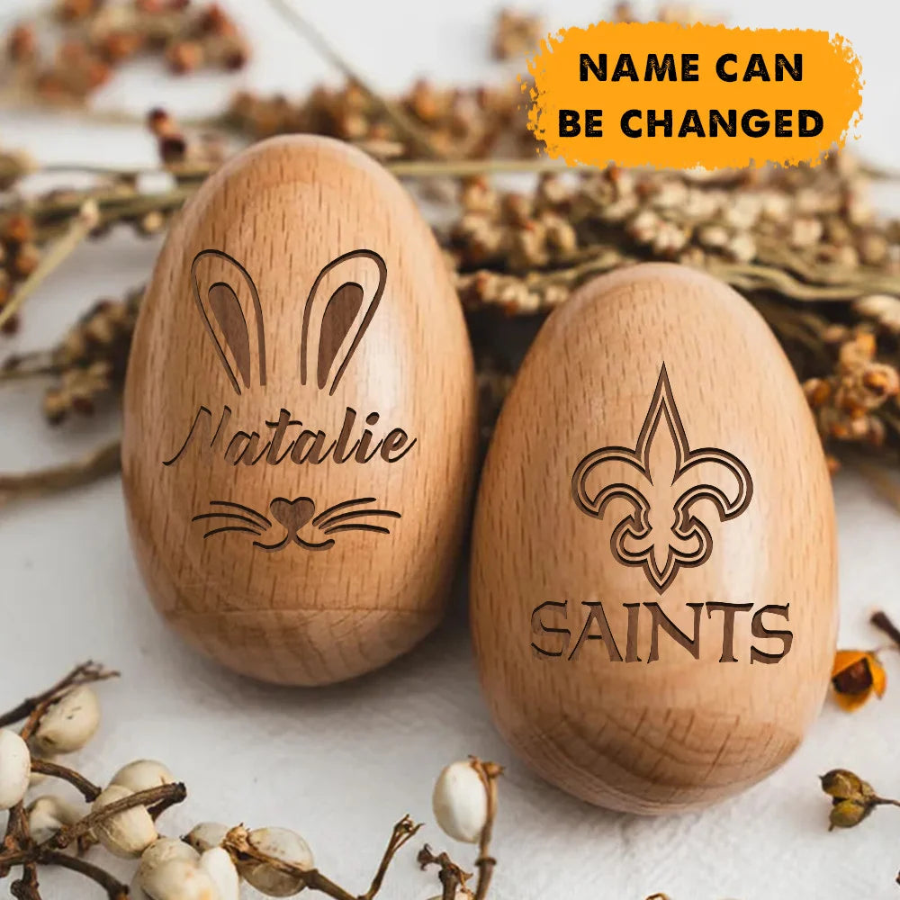 NFL Easter Wooden Egg Custom Any Name Gifts