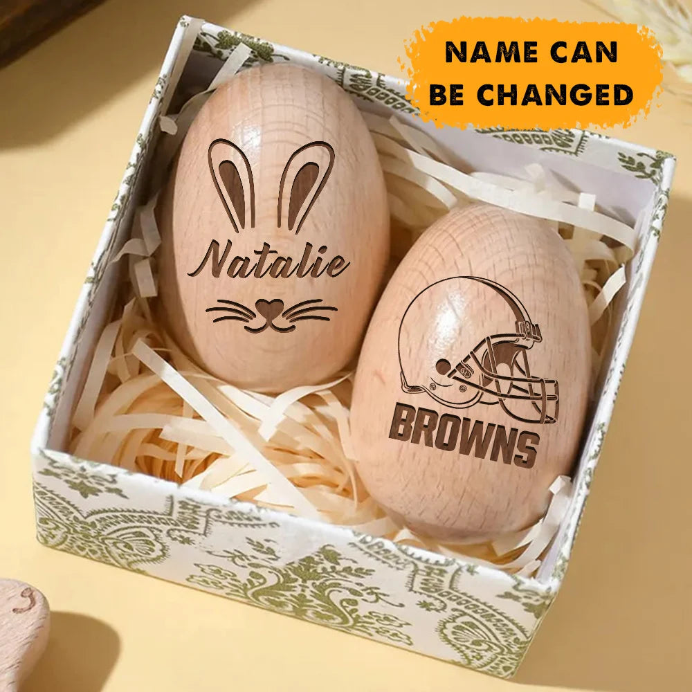 NFL Easter Wooden Egg Custom Any Name Gifts