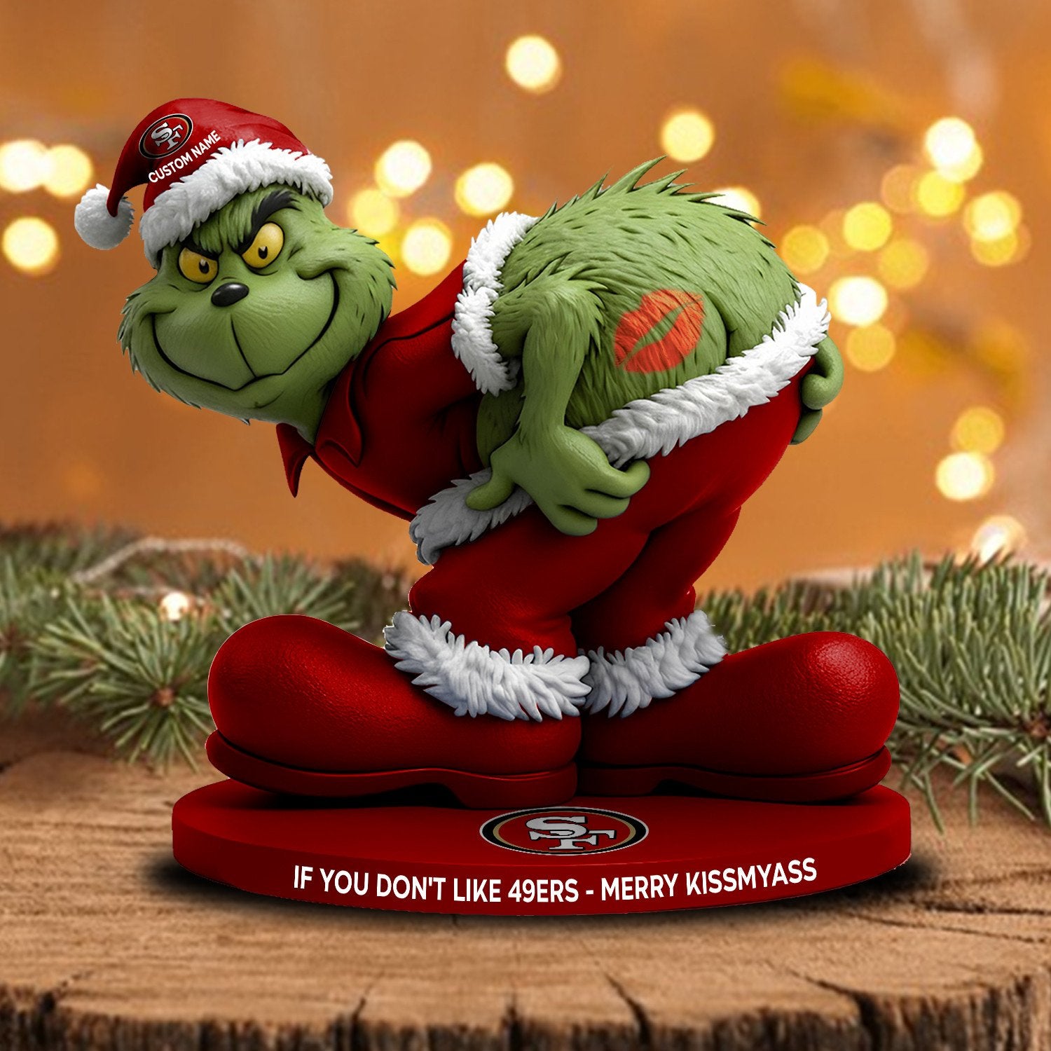 Full NFL Grinch Version Acrylic Block