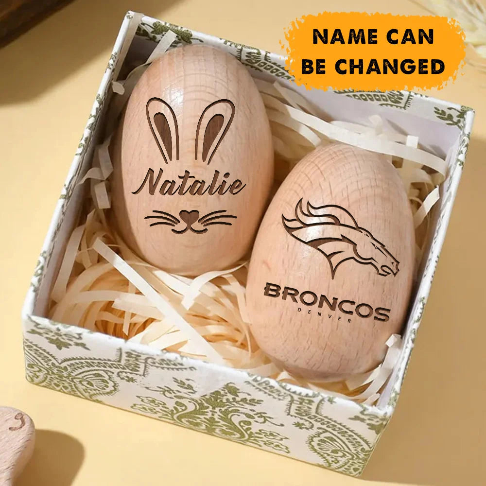 NFL Easter Wooden Egg Custom Any Name Gifts
