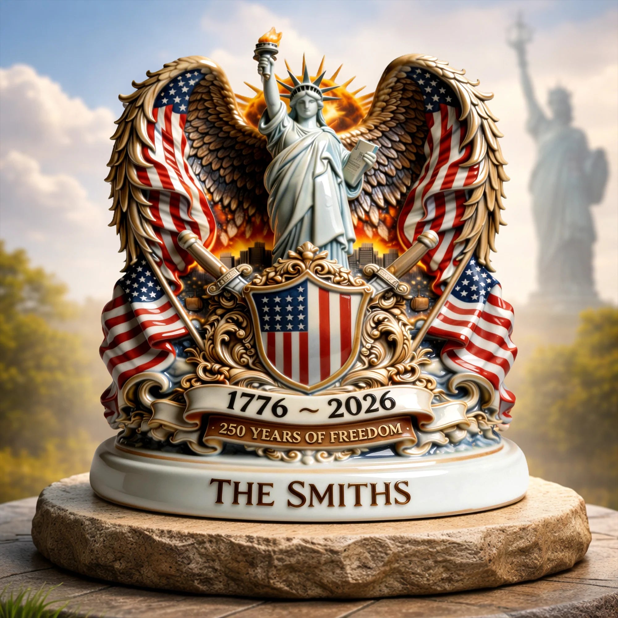 America 250th Anniversary Goddess Of Freedom Acrylic Plaque - Personalized Gifts