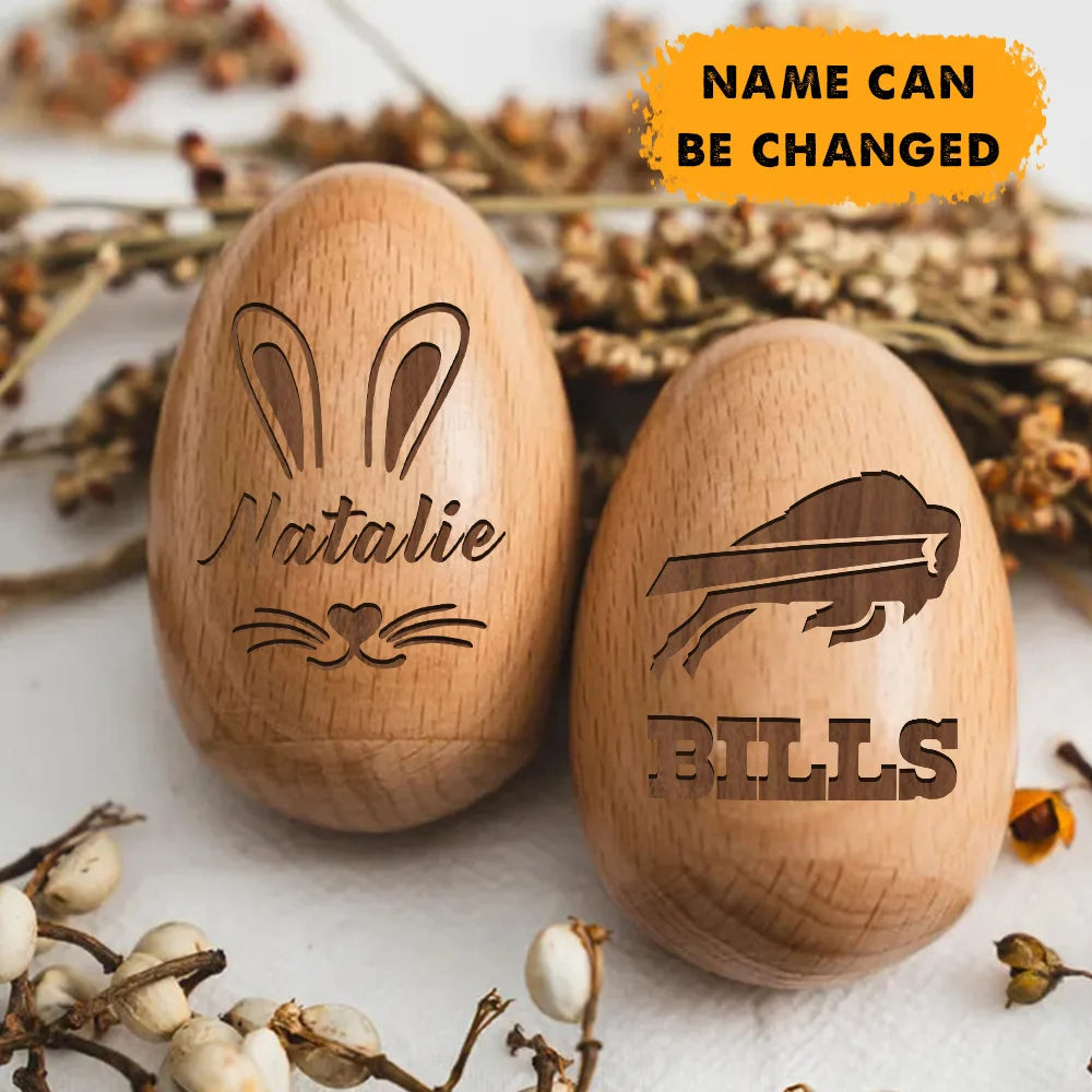 NFL Easter Wooden Egg Custom Any Name Gifts