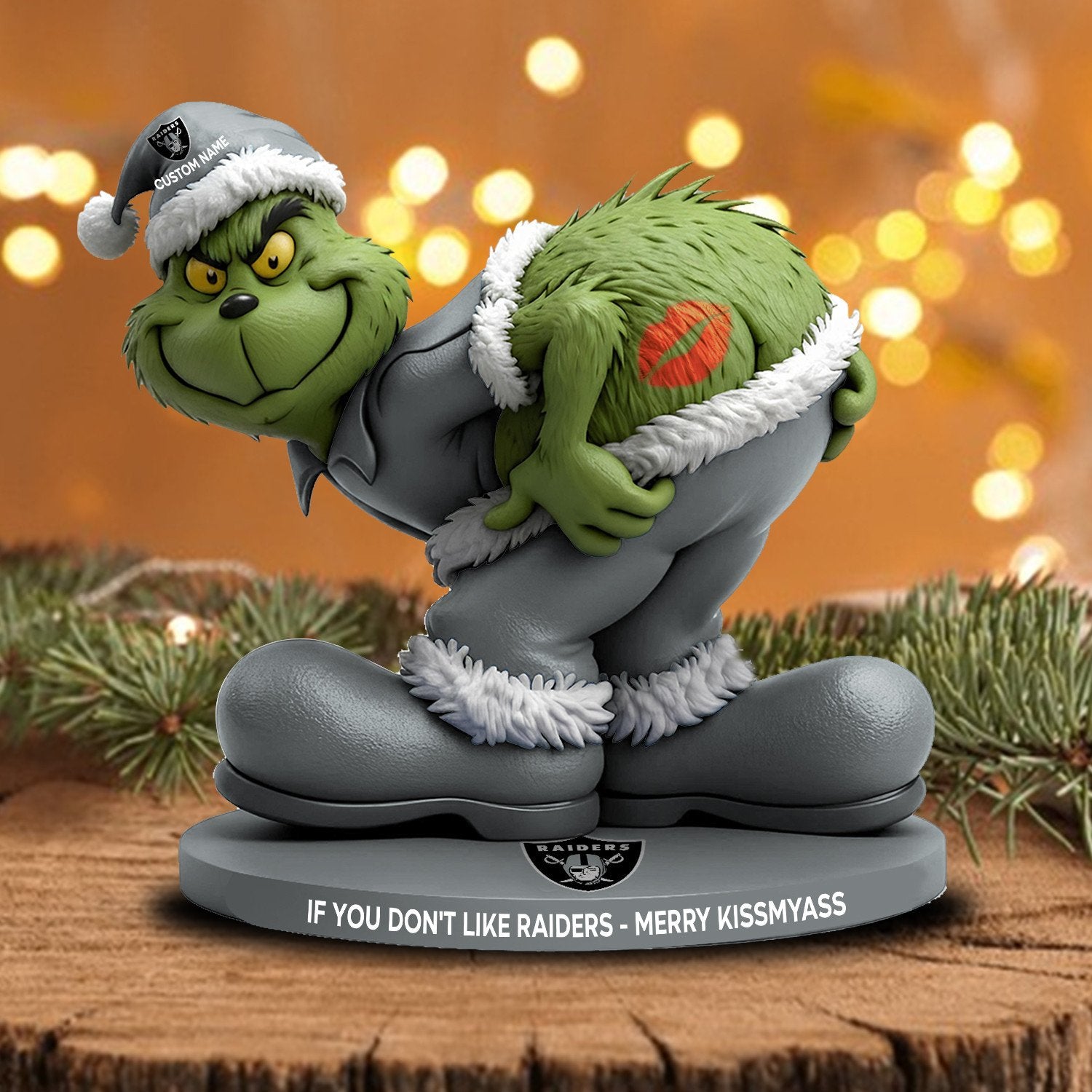 Full NFL Grinch Version Acrylic Block