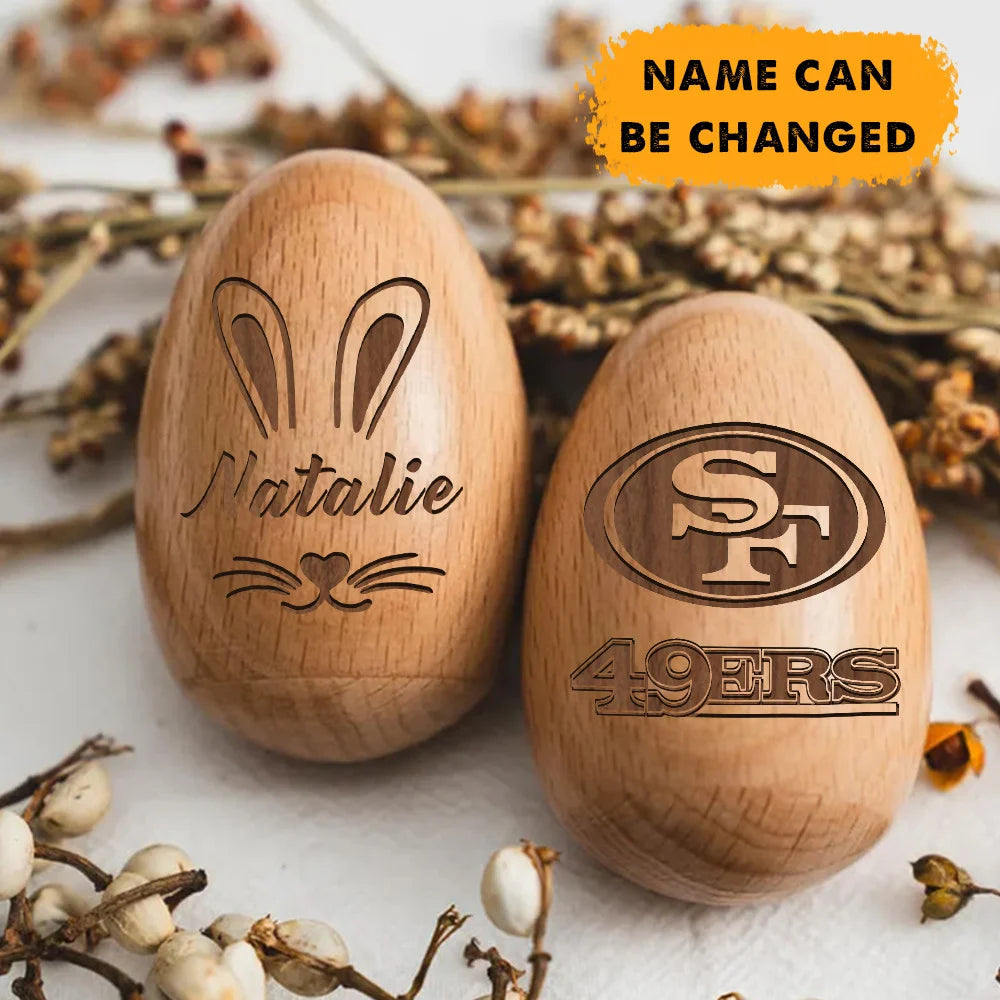 NFL Easter Wooden Egg Custom Any Name Gifts