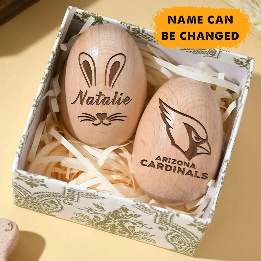 NFL Easter Wooden Egg Custom Any Name Gifts