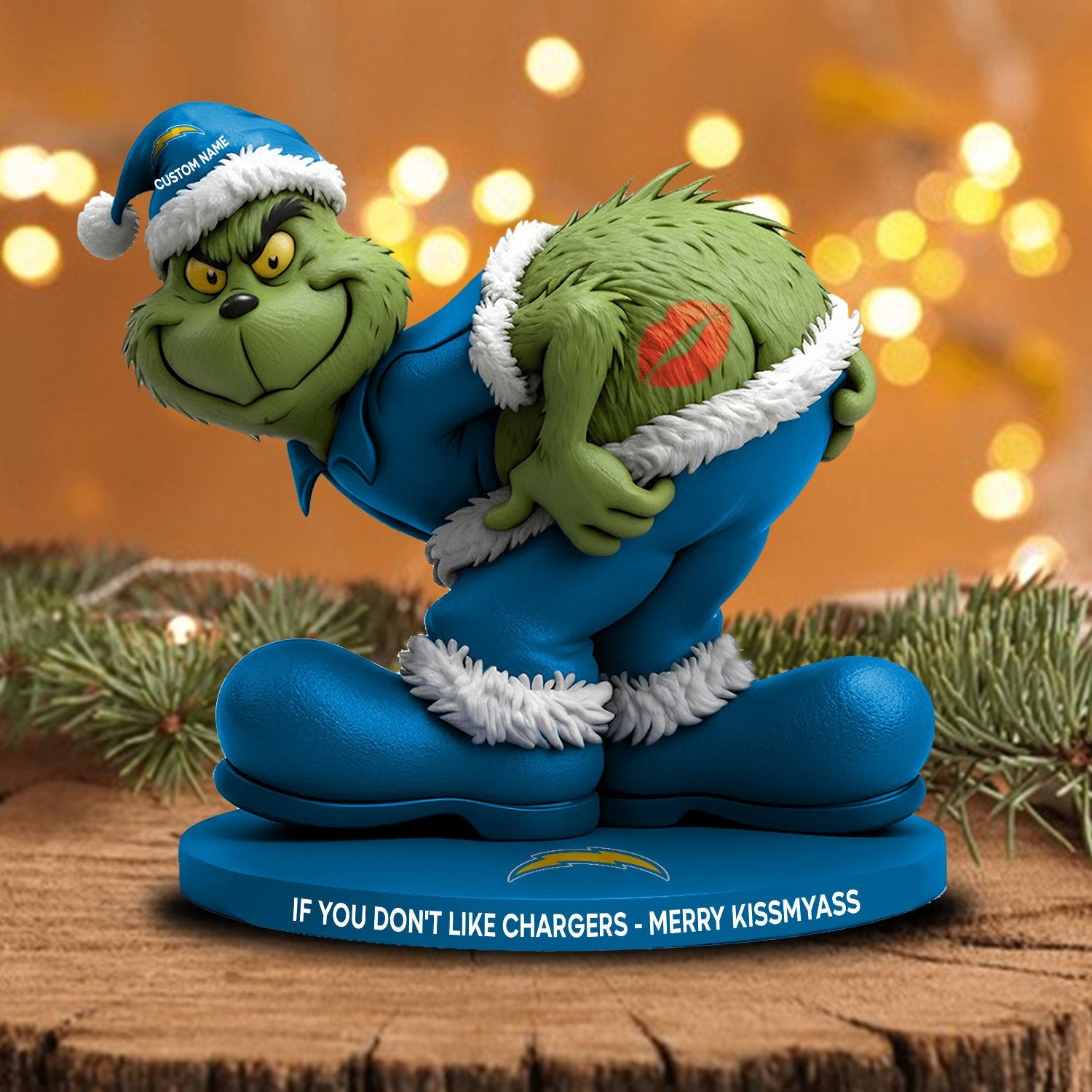 Full NFL Grinch Version Acrylic Block