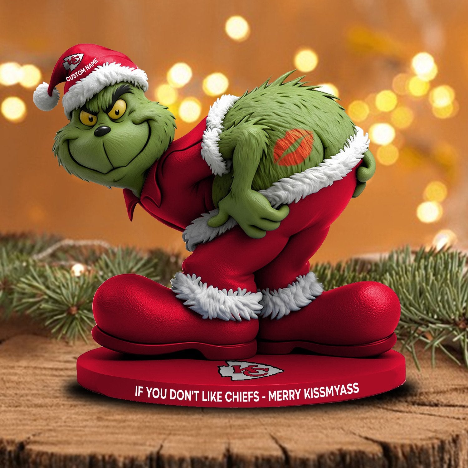 Full NFL Grinch Version Acrylic Block