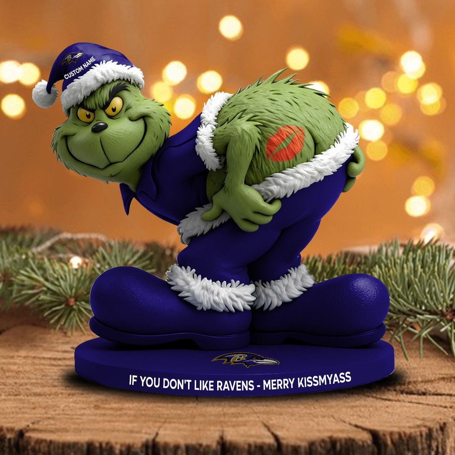 Full NFL Grinch Version Acrylic Block