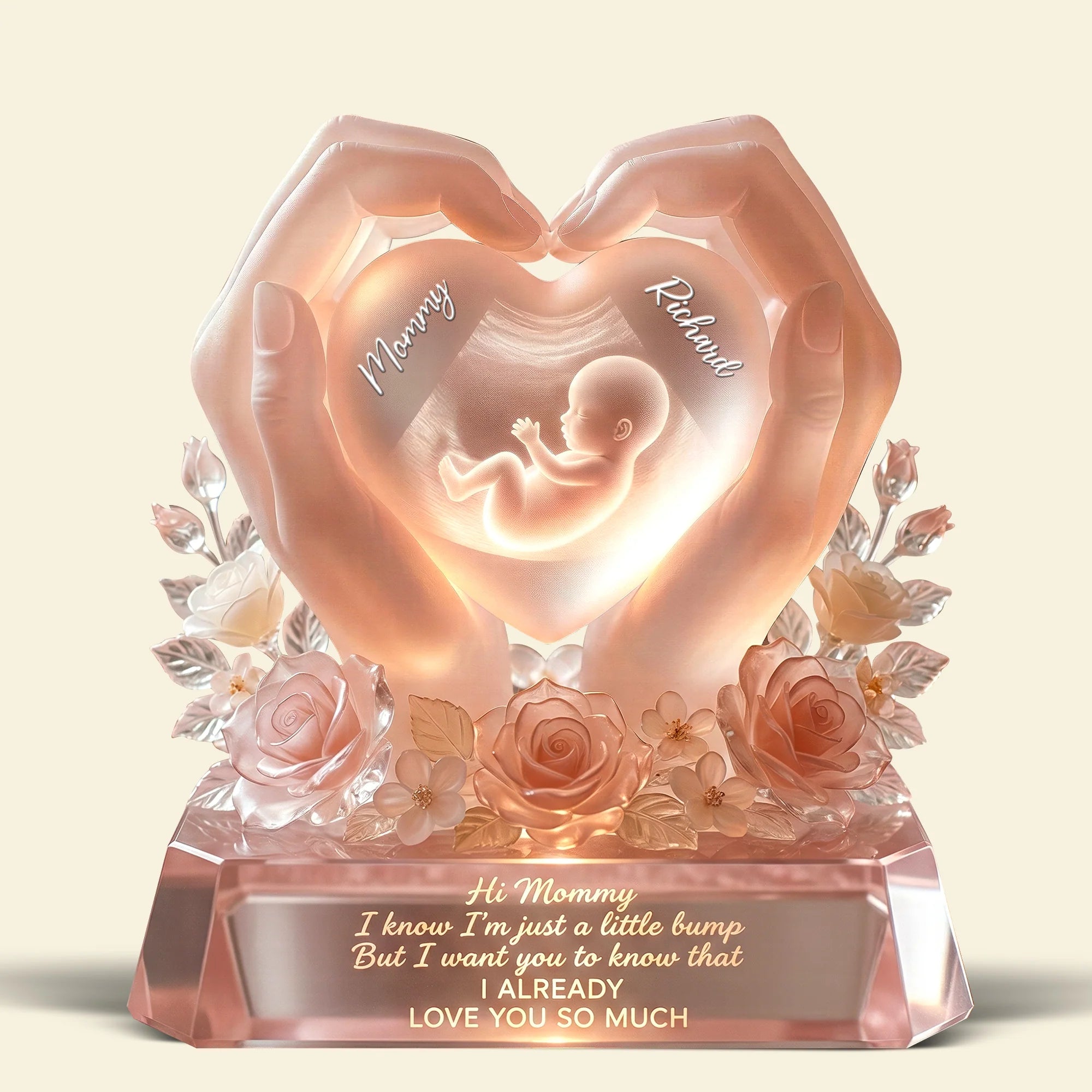 Baby Bump Love Mother Acrylic Plaque - Personalized Gifts For Mothers
